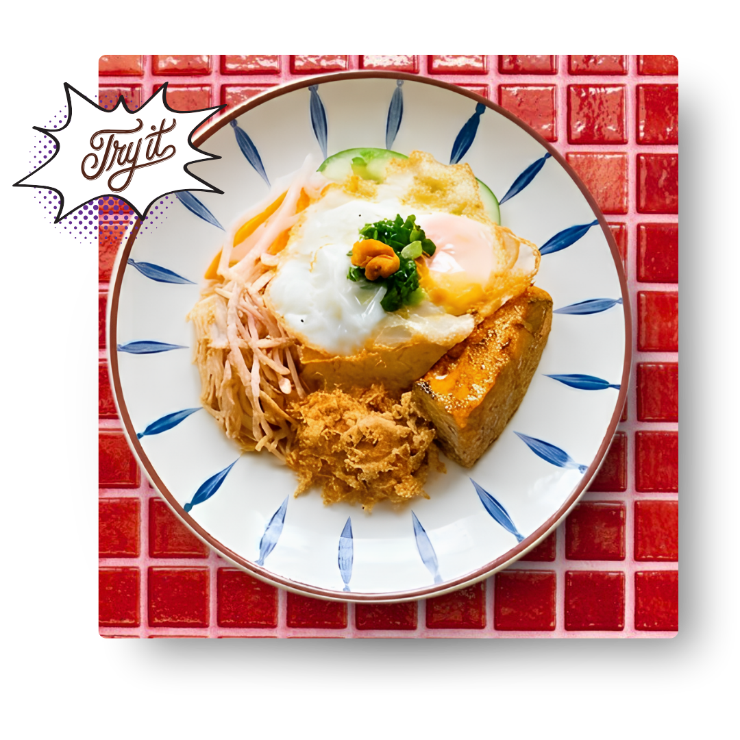 Cơm bì chả trứng khô cá